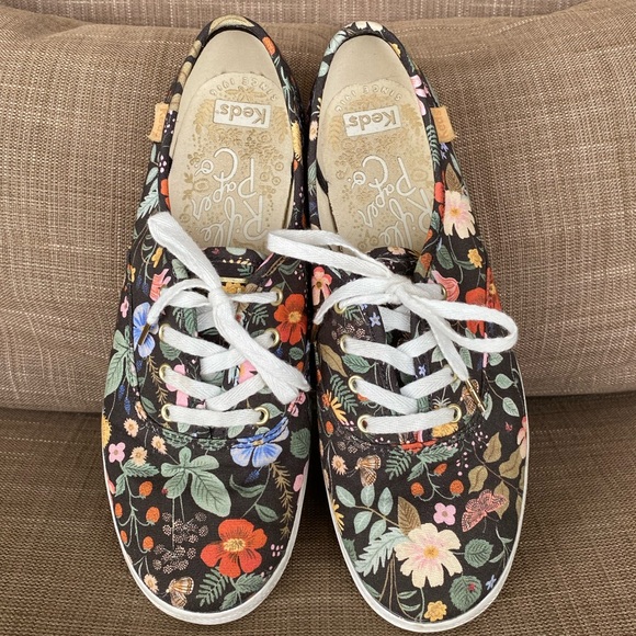 Keds Shoes - KEDS x Rifle Paper Co. floral canvas sneakers with gold accents SIZE 7